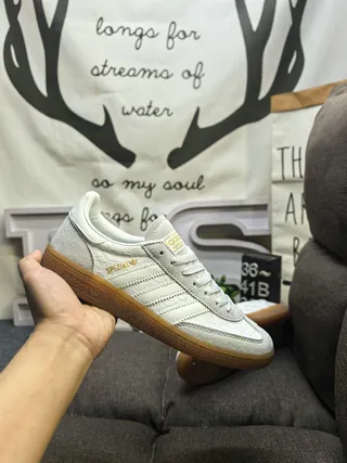 Adidas Samba Gray Gold Low-Top Suede-Leather Mix Lifestyle Sneakers 5