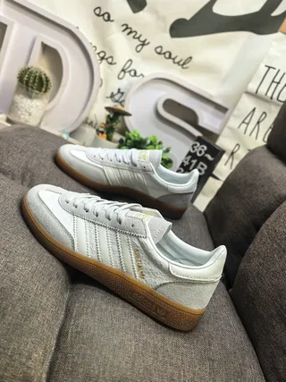 Adidas Samba Gray Gold Low-Top Suede-Leather Mix Lifestyle Sneakers 7
