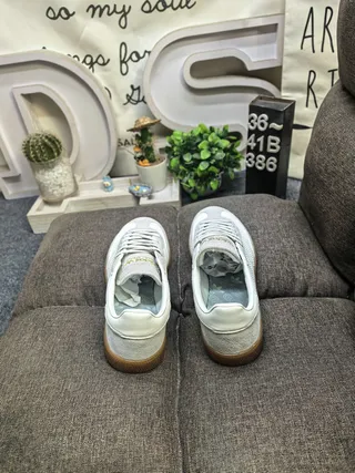 Adidas Samba Gray Gold Low-Top Suede-Leather Mix Lifestyle Sneakers 8