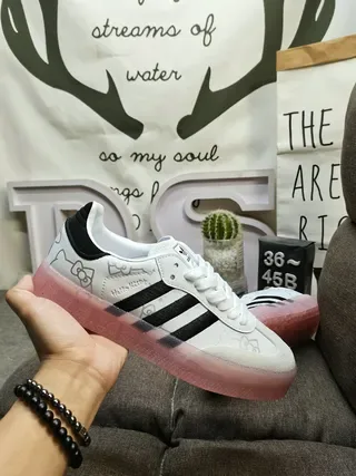Adidas Samba Hello Kitty White Black Pink Lifestyle Sneakers 5