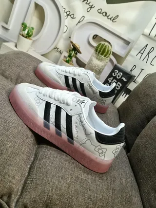 Adidas Samba Hello Kitty White Black Pink Lifestyle Sneakers 7