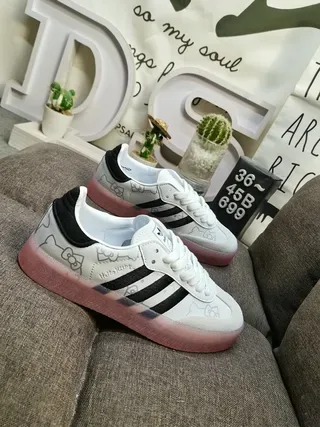 Adidas Samba Hello Kitty White Black Pink Lifestyle Sneakers 9