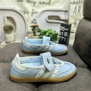 Adidas Samba Light Blue Laceless T-Strap Lifestyle Sneakers