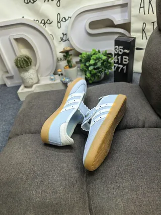 Adidas Samba Light Blue Laceless T-Strap Lifestyle Sneakers 6
