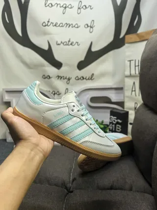 Adidas Samba Mint Blue and White Lifestyle Sneakers 5