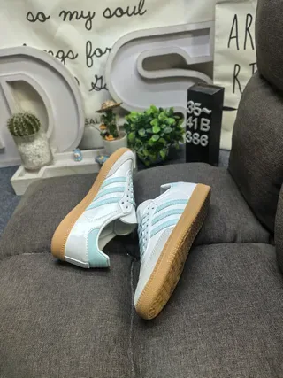 Adidas Samba Mint Blue and White Lifestyle Sneakers 6