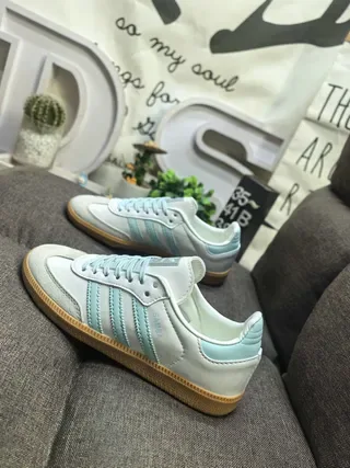 Adidas Samba Mint Blue and White Lifestyle Sneakers 7