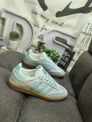 Adidas Samba Mint Blue and White Lifestyle Sneakers 9