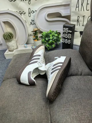 Adidas Samba Off-White and Brown Lifestyle Sneakers 6