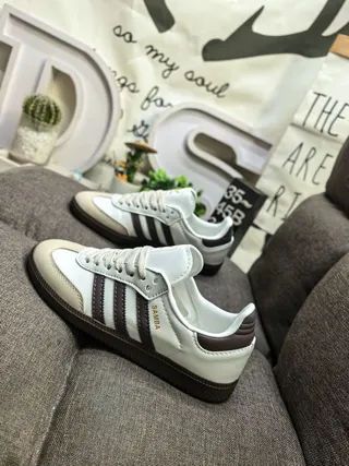 Adidas Samba Off-White and Brown Lifestyle Sneakers 7