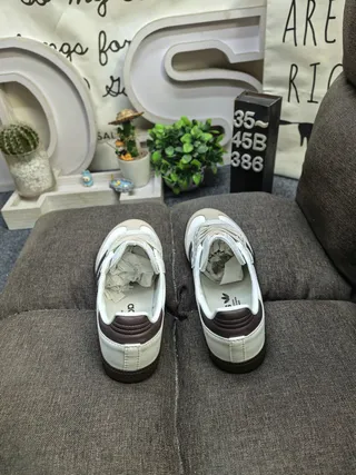 Adidas Samba Off-White and Brown Lifestyle Sneakers 8