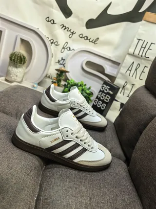 Adidas Samba Off-White and Brown Lifestyle Sneakers 9