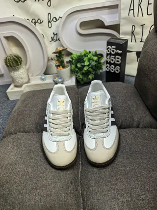 Adidas Samba Off-White and Brown Lifestyle Sneakers 10