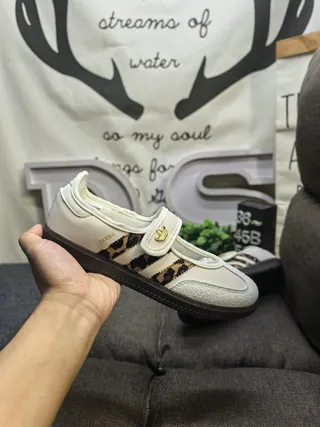 Adidas Samba Off-White Leopard-Print Lifestyle Sneakers 5