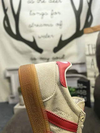 Adidas Samba OG Beige and Red Lifestyle Sneakers 3
