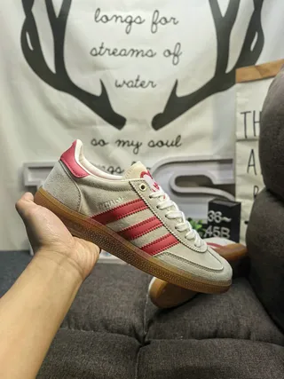 Adidas Samba OG Beige and Red Lifestyle Sneakers 5