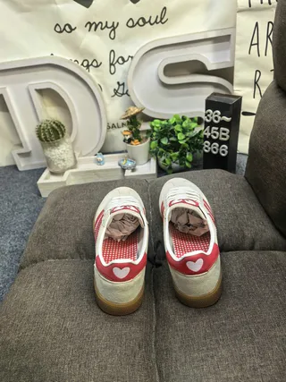 Adidas Samba OG Beige and Red Lifestyle Sneakers 8