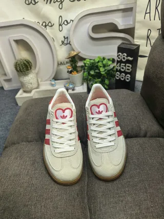 Adidas Samba OG Beige and Red Lifestyle Sneakers 10
