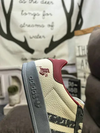 Adidas Samba OG Beige Gray Red Lifestyle Sneakers 3