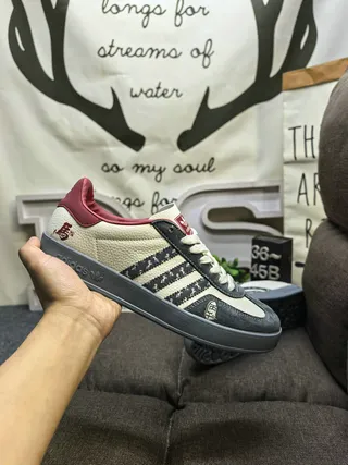 Adidas Samba OG Beige Gray Red Lifestyle Sneakers 5