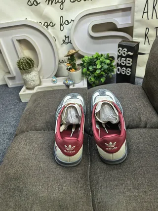 Adidas Samba OG Beige Gray Red Lifestyle Sneakers 8
