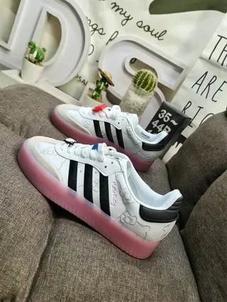 Adidas Samba OG Hello Kitty White Black Pink Lifestyle Sneakers 7