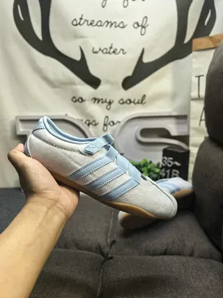 Adidas Samba OG Light Gray and Sky Blue Lifestyle Sneakers 5
