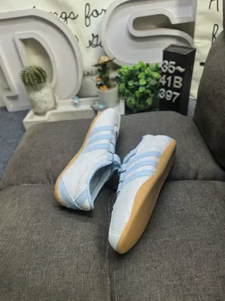Adidas Samba OG Light Gray and Sky Blue Lifestyle Sneakers 6