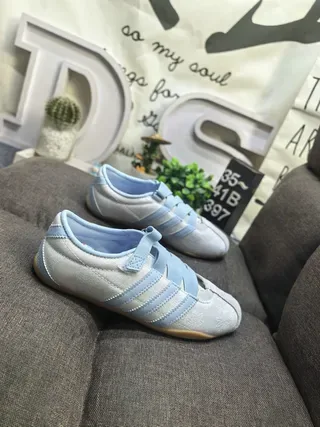 Adidas Samba OG Light Gray and Sky Blue Lifestyle Sneakers 9