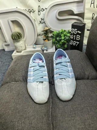 Adidas Samba OG Light Gray and Sky Blue Lifestyle Sneakers 10