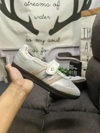 Adidas Samba OG Off-White Beige Stripe Lifestyle Sneakers 5