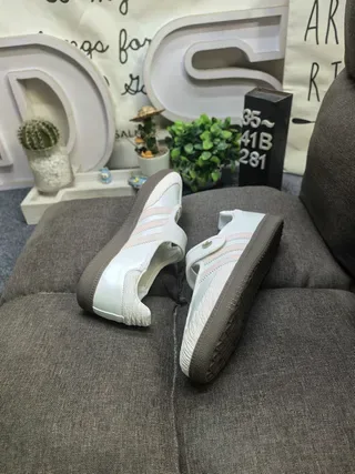Adidas Samba OG Off-White Beige Stripe Lifestyle Sneakers 6