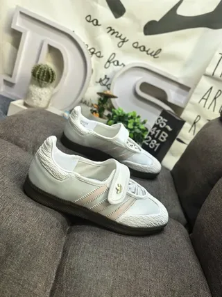 Adidas Samba OG Off-White Beige Stripe Lifestyle Sneakers 9