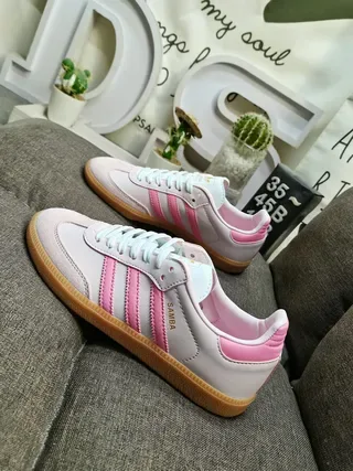 Adidas Samba Pink and Beige Lifestyle Sneakers 7