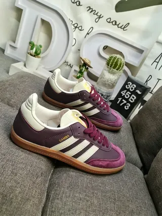 Adidas Samba Purple and White Lifestyle Sneakers 9