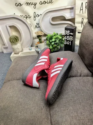 Adidas Samba Red and White Lifestyle Sneakers 6