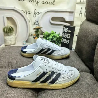Adidas Samba White and Navy Mesh Lifestyle Sneakers