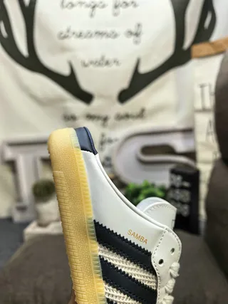 Adidas Samba White and Navy Mesh Lifestyle Sneakers 3