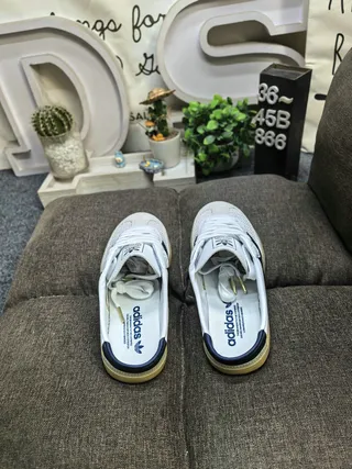 Adidas Samba White and Navy Mesh Lifestyle Sneakers 8