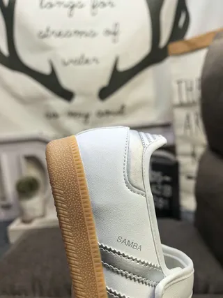 Adidas Samba White and Silver Lifestyle Sneakers 3