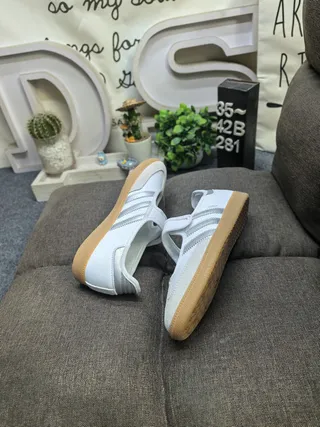 Adidas Samba White and Silver Lifestyle Sneakers 6