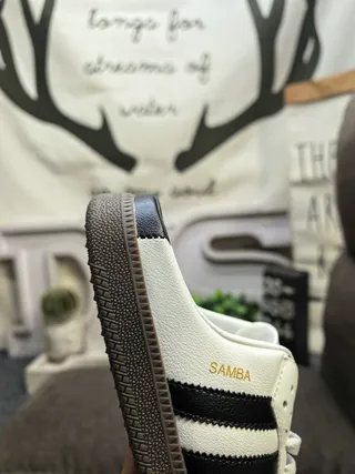 Adidas Samba White Black Lace-Up Slip-On Casual Shoes 3