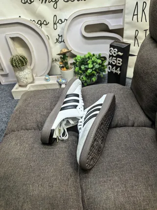Adidas Samba White Black Lace-Up Slip-On Casual Shoes 6