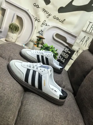 Adidas Samba White Black Lace-Up Slip-On Casual Shoes 7