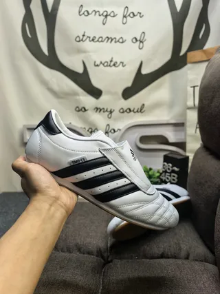 Adidas Samba White Black Sans lacets Slip-On matelassé Vamp Chaussures de soccer indoor 5