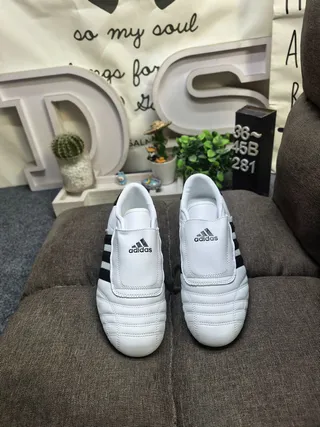 Adidas Samba White Black Sans lacets Slip-On matelassé Vamp Chaussures de soccer indoor 10