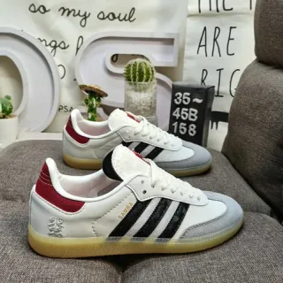 Adidas Samba White Black Red Gray Lifestyle Sneakers