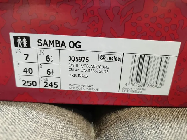 Adidas Samba White Black Red Gray Lifestyle Sneakers 2
