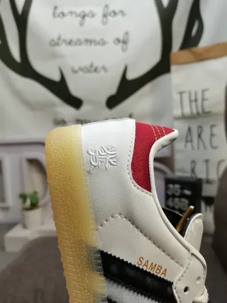 Adidas Samba White Black Red Gray Lifestyle Sneakers 3