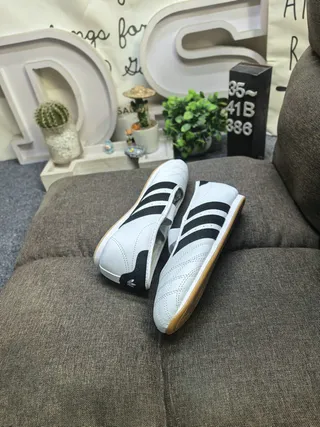 Adidas Silver White Quilted Toe Box Three-Stripe Side Panel Mary Jane Shoes 6
